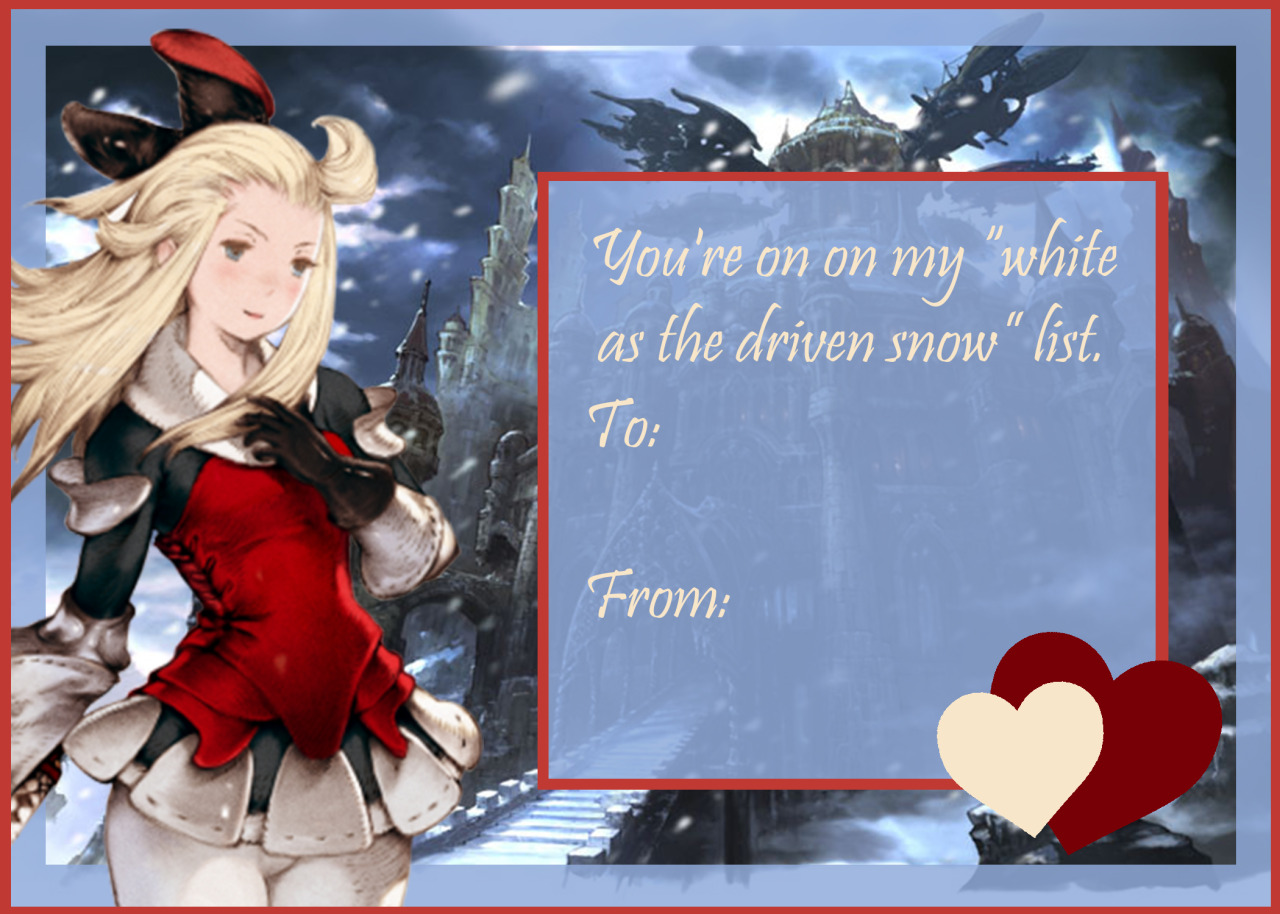 darkerpit:  Bravely Default valentines, with more on the way, probably! Two versions