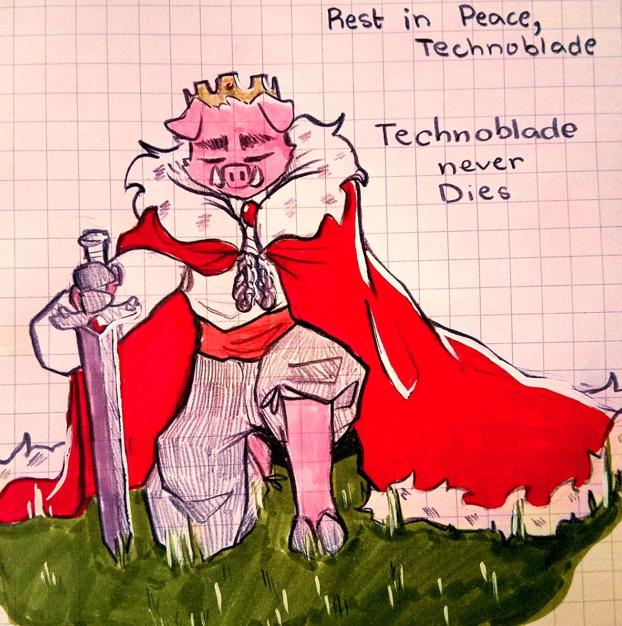 TECHNOBLADE NEVER DIES🐷👑 here's a tribute piece for the mc legend. i hope  this can do him justice, my best wishes to his family and…