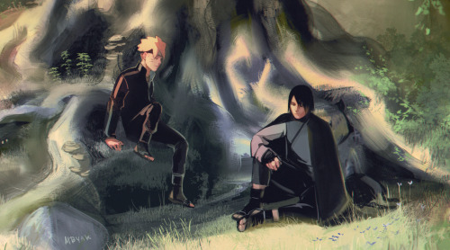 Sasuke and Boruto on the journey 