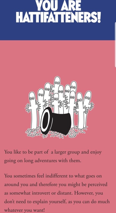 wizardscience:catch me crying bc i just found out moomin’s official site has a “which moomin character are you?” personality quiz  I got And my little sister got