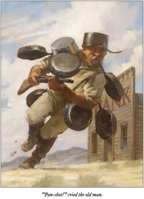orson-welles:The Ballad of Buster Scruggs (2018) dir. Joel and Ethan Coen[ID: six painted illustrati