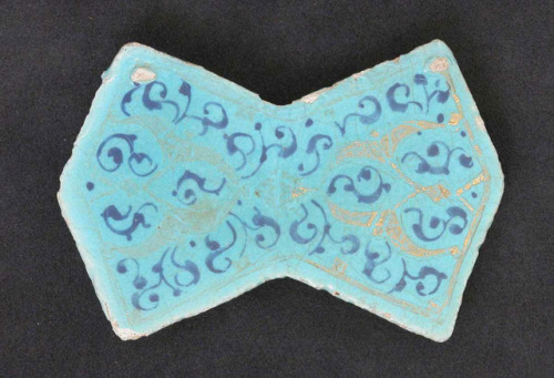 Double-Pentagon-Shaped Tile, Islamic ArtMedium: Stonepaste; overglaze-painted and gilded, over turqu