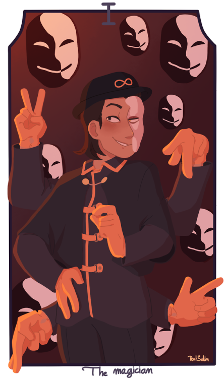 pontsalin:Aaa I’ve finally finished them! The sides as Tarot card from the Major Arcana! I&rsq