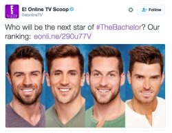 susiethemoderator: rafi-dangelo:     I have a sneaking suspicion that the next Bachelor will be a dark-haired, square-headed white man with stubble and a More On Top haircut that inexplicably costs ๥.     Meet Grayden, Brayden, Trayden, and Okayden.