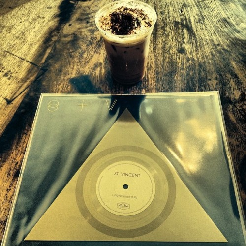 on fkn fire&ndash;new gold limited-edition #digitalwitness #stvincent record and an Aldo&rsquo;s ice