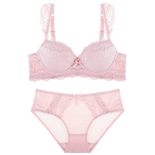 Lovely blush-hued lace adorns all your lovely curves in all the sweetest spots Leave him in utter aw