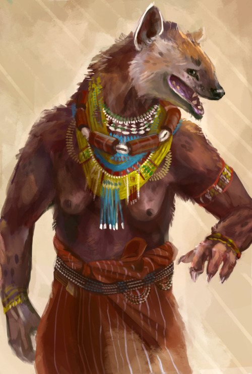 laurelhach:this has been hanging around and it’s never going to be ‘finished’ so here’s a nice hyena