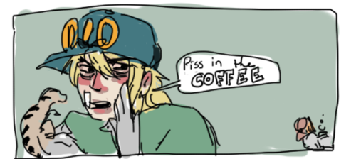 ritos-i:Some old Twitter doodles about Johnny and coffee
