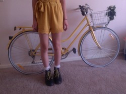 700seas:  coordinating with my bike, summer 2013 / i lost the ribbon/belt of this playsuit on the messiest/stupidest night of my life so far.