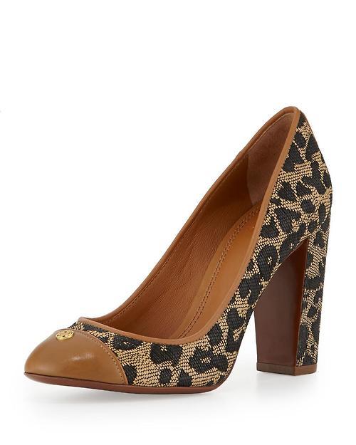 High Heels Blog Ethel Leopard-Print Cap-Toe Pump via Tumblr