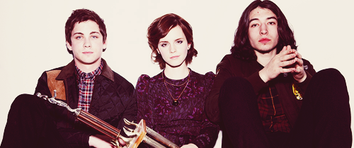 petite-blonde-and-snarky:Outtakes of Emma Watson, Logan Lerman and Ezra Miller in Nylon Magazine (20