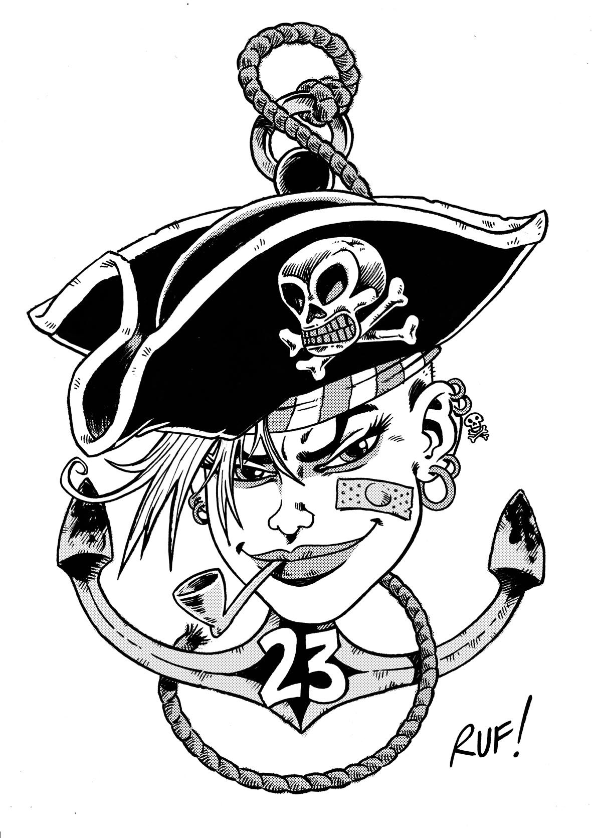 Pirate Rum Tattoo Illustrations & Vectors