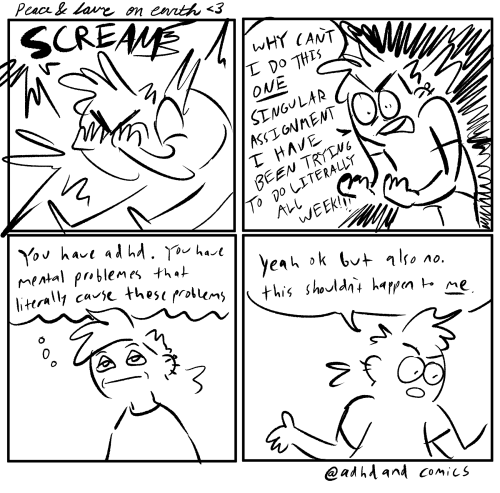 mayapetersen:

adhdandcomics:SPONGEBOB!! WHY DID YOU SET ME ON FIRE SPONGEBOB!! WHY DIDN’T YOU JUST WRITE YOUR ESSAY!!1
This is the only ADHD comic, by a person with ADHD, that I’ve seen with a believable level of effort put into it. And tbh, it’s still praiseworthy. 