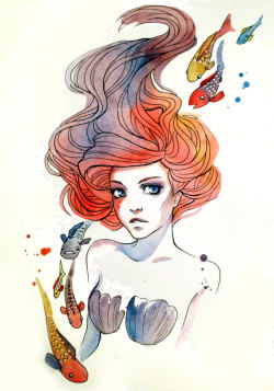 mssyperegrym:  Original Watercolor Painting - Under The Sea