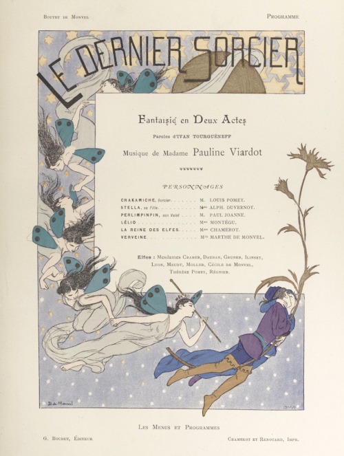 Le dernier sorcier. Fantaisie en deux actes. Art by Louis-Maurice Boutet de Monvel.(1850-1913).