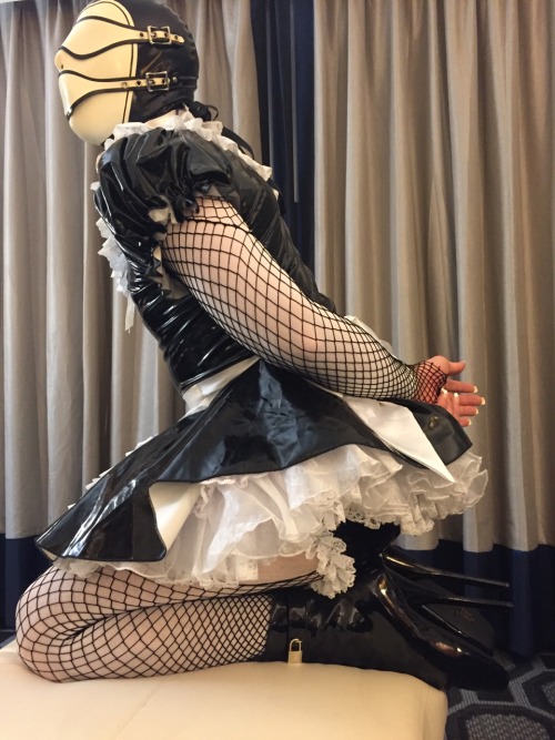 boundindrag:  anothersissycuck:  sissygirlfina:  Presented for my owners guests, I sat hours upon hours wondering when she will return. I could only hear but not see or speak. Presented as a center piece for her friends and the occasional cum dumpster.