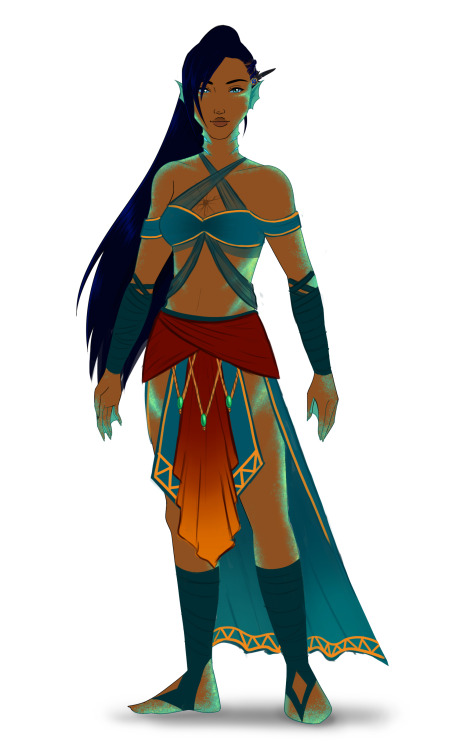 Trying to work on Nohea’s new outfit now that she’s out of Barovia! Definitely goin