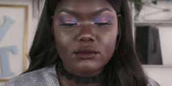 femmegargoyle: shadio: i really like how she did her eyeshadow  She has an awesome YouTube channel where she makes a series called “The Darkest Shade” and does a demo and review of products like foundations and concealers/contour sticks that come