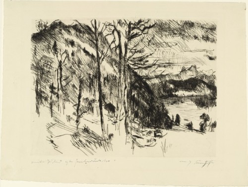 Walchensee, Lovis Corinth, (1923), MoMA: Drawings and PrintsGiven anonymouslySize: plate: 8 3/8 x 11