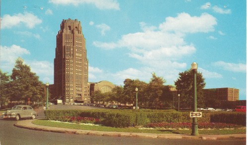 Postcard: Central Railroad Terminal, Buffalo, New York, card mailed and postmarked 8 Nov 1955.