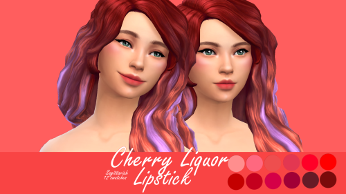 Cherry Liquor Lipstickbase game compatible12 swatchesproperly taggedenabled for all occultsdisabled 