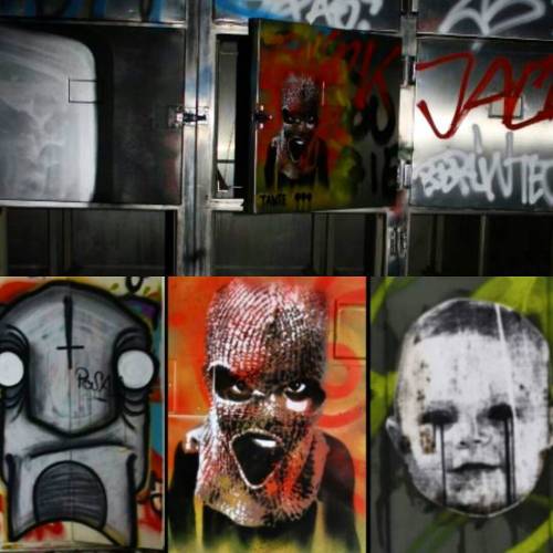 Former Institute of Anatomy - Morgue V: Graffitiart. Look behind the mask, discover the face behind 