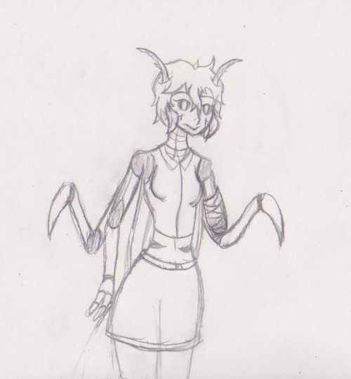 jazzmastermind:awkwardguardinnoir:Awkward mantis lady.She lost her arm to a spider recently.A now dead spider.She tore it’s abdomen off.Think I’ll name her TausDon’t bug stuff grow back?  Taus a qt