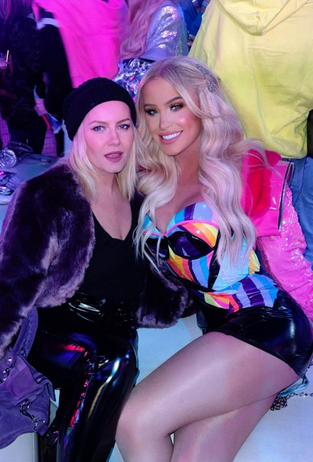 Elisha Cuthbert and Gigi Gorgeous at 1 year anniversary of Paris Hilton's marriage, November 11, 2022.