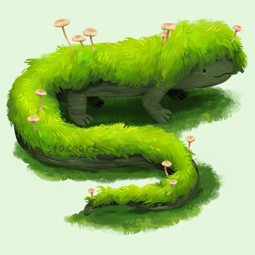  Here comes a long, mossy friend for day 5 of Drawgust! 