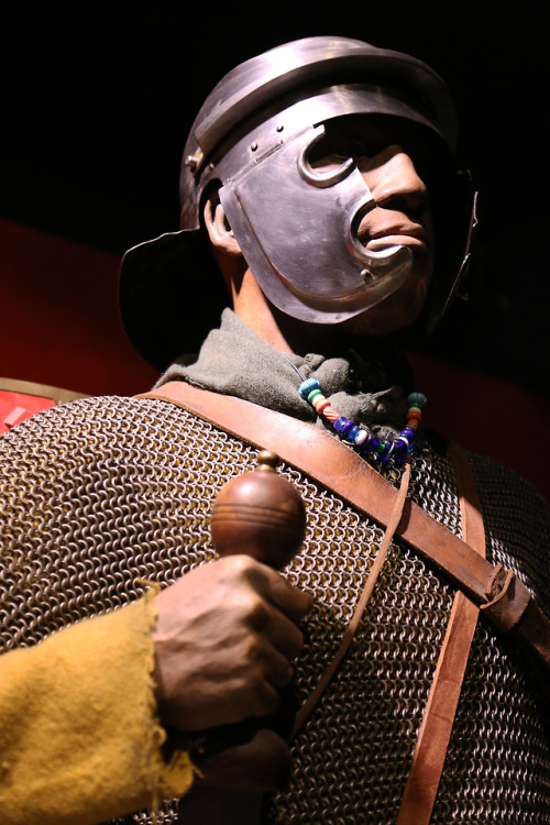 Roman Army Museum, Hadrian’s Wall, Northumbria.Authentic replica armour, costumes and military