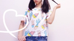 linausagii:   Cactus White T-shirt from Sweetbox