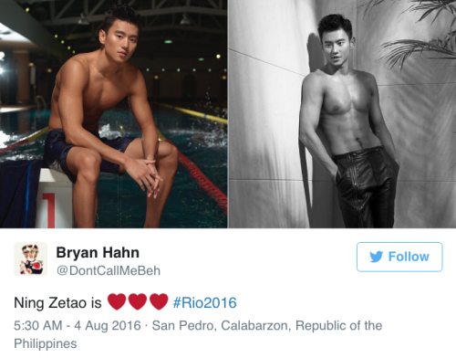 the-movemnt:Team China swimmer Ning Zetao is shattering stereotypes about Asian men.Twitter has a ne