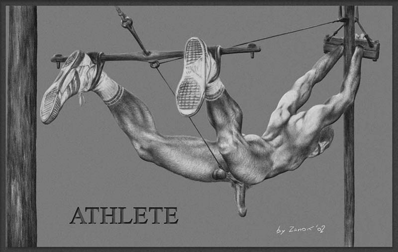 VINTAGE: Alternate Gym gay bondage artwork by Zamok