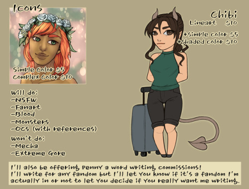 rainbowsbutterfliesncannibalism: Hi! My name is Ve and I’m opening up two types of commissions