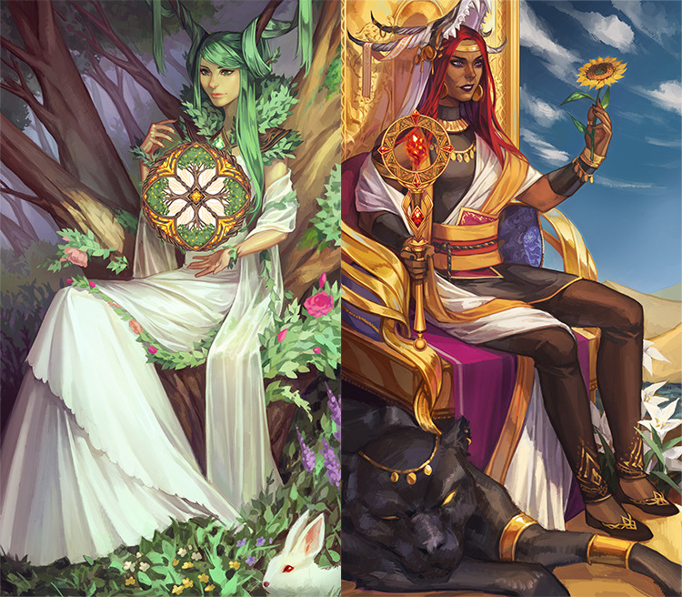 noa89:  I finished my queens~! For people who are interested in my tarot and want