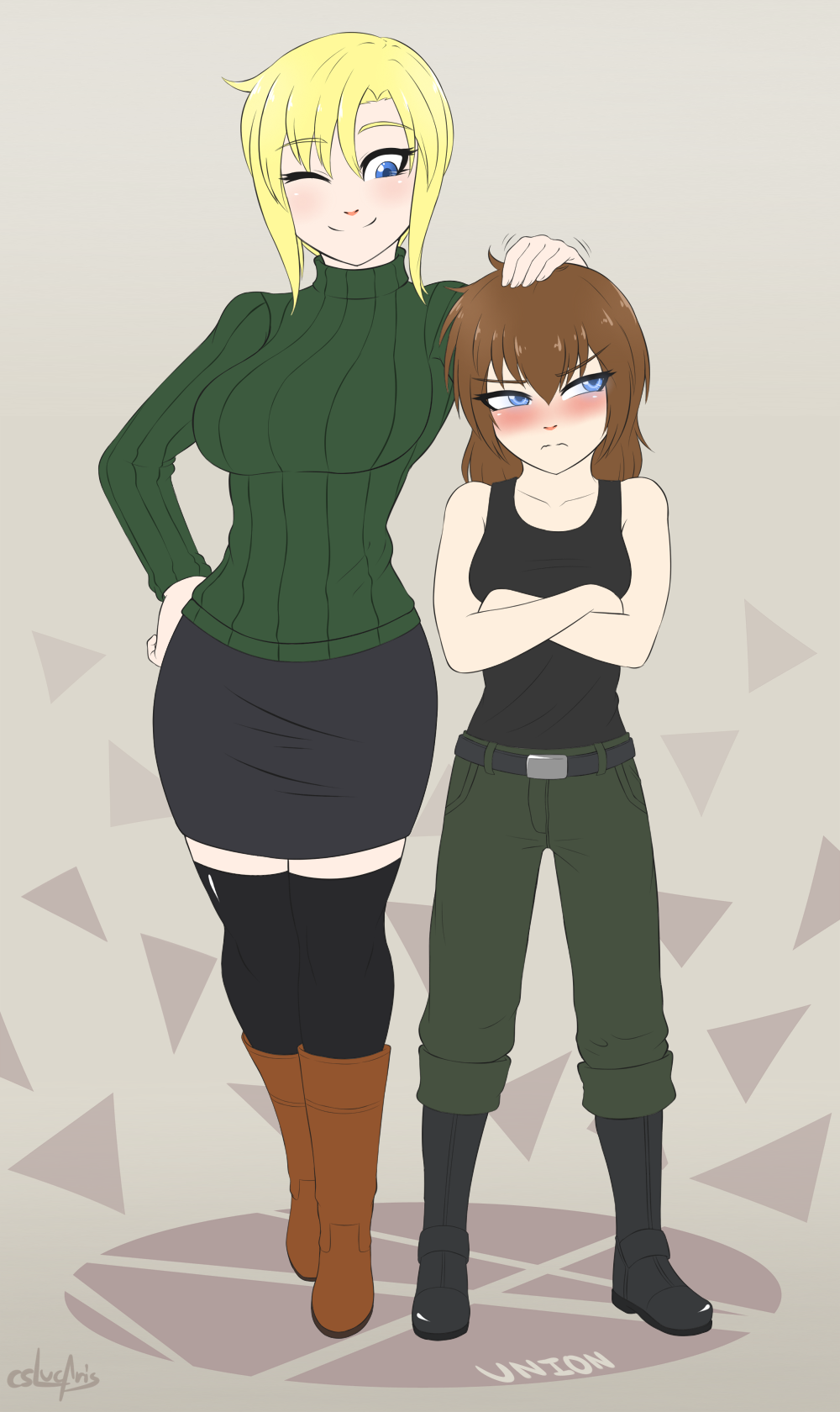 #187 - Elica and Sandra commission for dragonx992 character Full body   Flat Colors