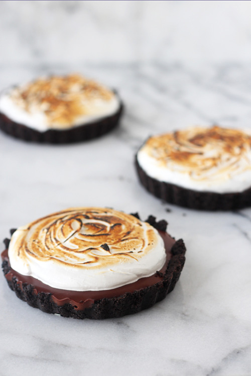 do-not-touch-my-food:Chocolate Pudding and Toasted Marshmallow Tarts