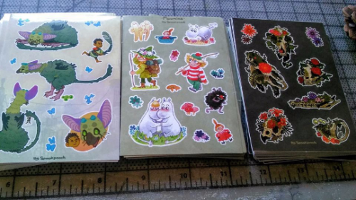 spookpooch: My mini sticker sheets are up in my shop, as well as postcard size prints of my grub pai