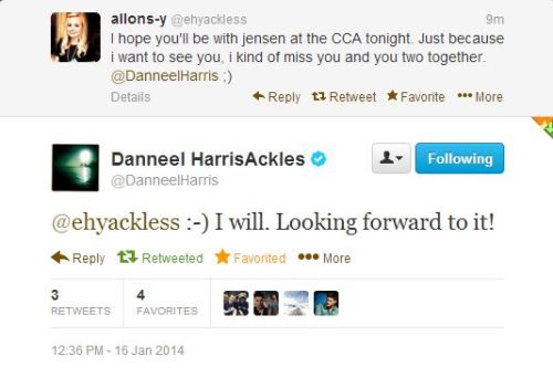 spnramen:  Confirmation that Danneel will attend the CCA’s with Jensen tonight [x] 