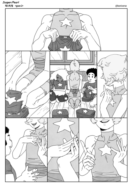 boniverse:  gaze 2 gaze 1 ☞ http://boniverse.tumblr.com/post/161110456582 as I told from gaze 1, Jasper came out from the bubble and have to live with CGs…why do you think Jasper got uncomfortable(?) suddenly? 