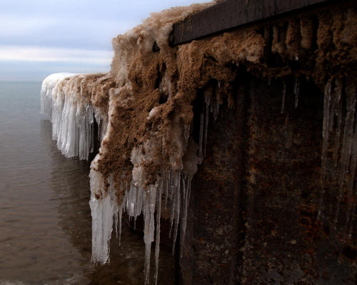 Lake Michigan ice monster skeletons.