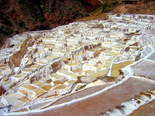 atlasobscura:  Salar de Maras - Peru While the salt mines are set up for tourism, complete with litt