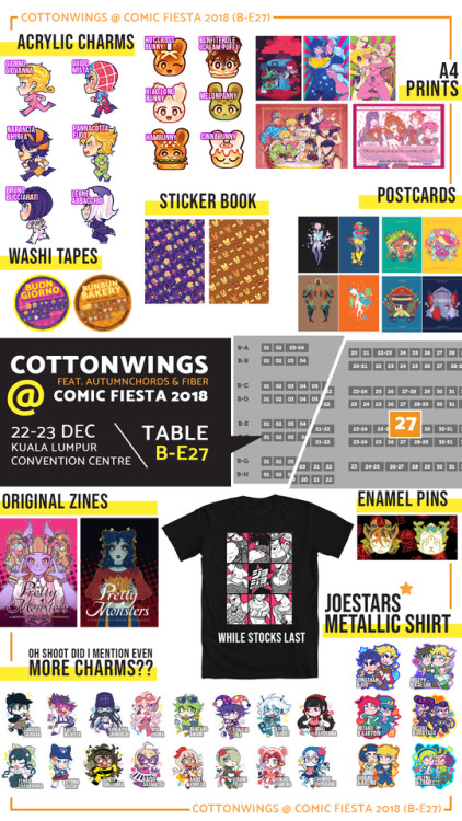 COMIC FIESTA 2018 CATALOGUE feat. @sandforte @autumnchords &amp; FIBER Lots of merch FRESH out of th