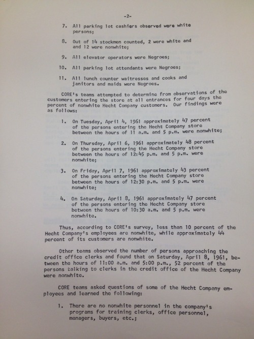 DC CORE Gets Real Gangster With The Hecht Company About Hiring Discrimination, 1961.