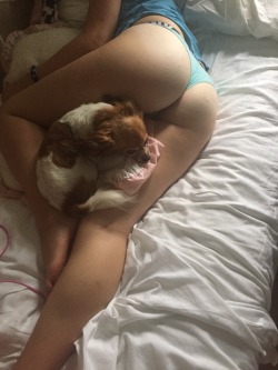 scarletkane:  When I woke up this morning ryleekane and my puppy were cuddling 💕