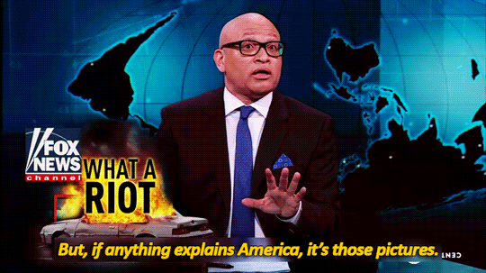sandandglass:  The Nightly Show, April 28, 2015Larry Wilmore criticizes Fox News’ coverage of the Baltimore protests