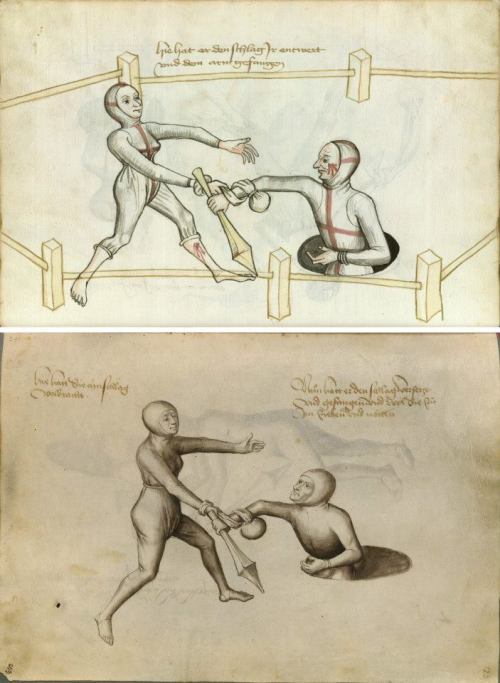 bythegardengate:Women in late medieval fencing manuals. Via www.wiktenauer.com/