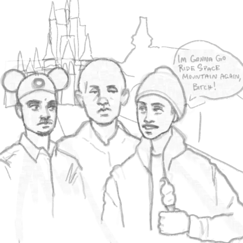 soltoes:mike takes his best guys to disneyland.