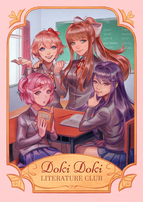 munette:DOKI DOKI *cue theme song*Super had fun making this (a print, soon!) also added a few detail