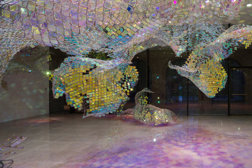 myampgoesto11:  Soo Sunny Park: Unwoven Light at Rice Gallery watch the video All photos © Nash Baker.  Just beautiful